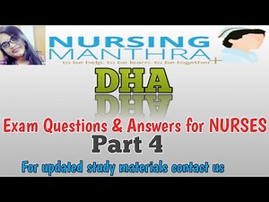 Latest DHA Exam Questions and Answers for Nurses Part 4|DHA/HAAD/MOH/PROMETRIC EXAM|CRASH COURSE