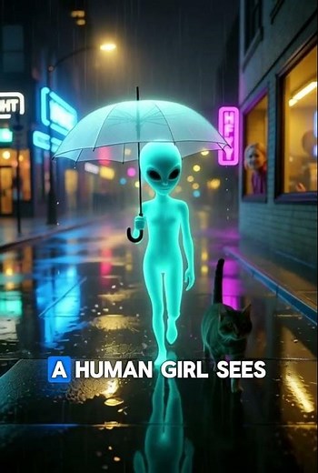 Alien Mini Girl Lost in the Rain | Emotional Sci-Fi Short | HFY Universe 2025