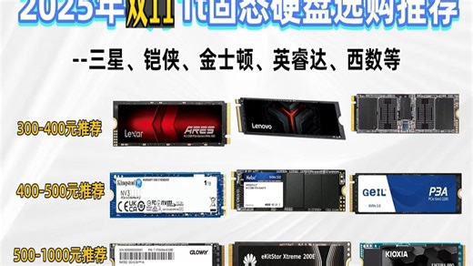 【光速体验】2025年双11必看1TB固态硬盘选购攻略！光威、金士顿等15款SSD怎么选？哪个品牌更好？