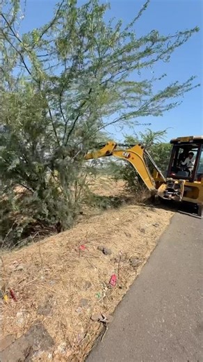 "Starting to remove roadside bushes/weeds"🌵” #highway