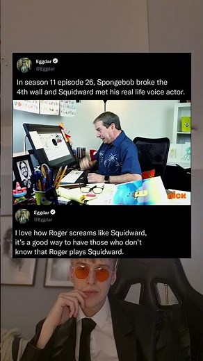 In season 11 episode 26, Spongebob broke the 4th wall and Squidward met his real life voice actor