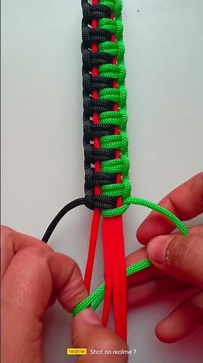 how to make two colours thread paracord bracelet tutorial #shorts #shortsfeed #youtubeshorts