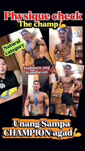 477 reactions · 20 shares | Unang sampa pa lang, CHAMPION agad  Natural category, solid disiplina at puso! Halimaw ang kundisyon — walang shortcut, puro sipag!   @highlight #physiquecheck #naturalathlete #ChampionMindset #nattynelson | Nelson Boron | Facebook