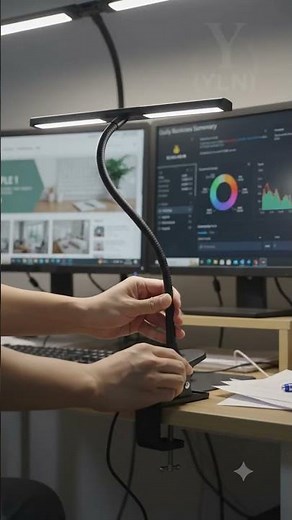 Double-Head LED Desk Lamp | Ultimate Dual-Monitor Setup 💡