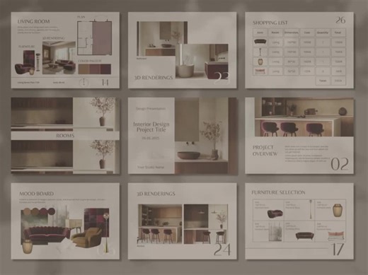Interior Design Project Proposal Interior Presentation Canva Template Specifications Spreadsheet Mood Board Furniture Materials Finishes A4 - Etsy
