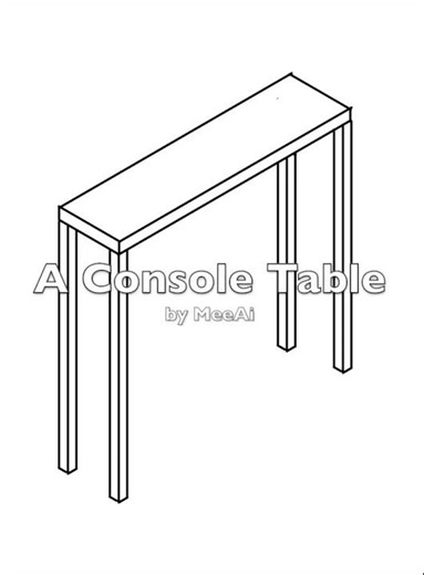 How to draw an isometric console tabl