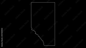 Alberta Canada province map outline animation