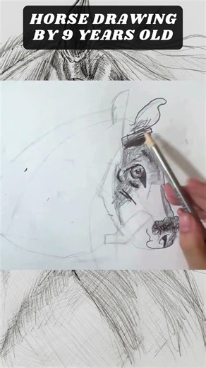 A Child Prodigy! 9-Year-Old Abdul Rahman Draws a Photo-Realistic Horse!