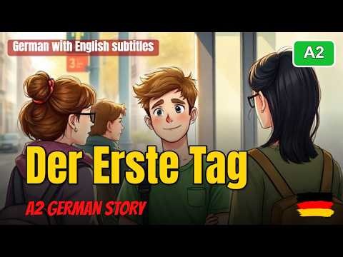 Learn German A2 with Story | Der erste Tag | German Story with English Subtitles