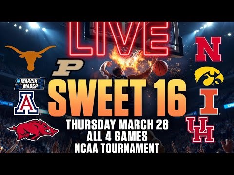 🔴LIVE: Arkansas vs. Arizona | Illinois vs. Houston | College Basketball | MARCH MADNESS LIVESTREAM