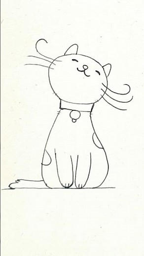 How to Draw a Cute Cat Step by Step | Easy Cat Drawing for Beginners