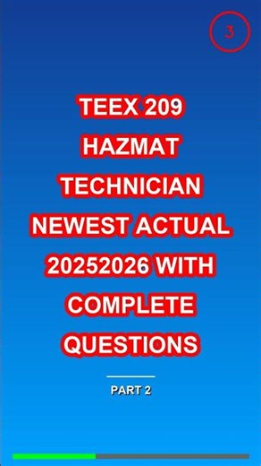 TEEX 209 HAZMAT TECHNICIAN NEWEST ACTUAL 20252026