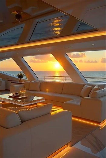 Inside a Billionaire Yacht at Sunset 😳🚤