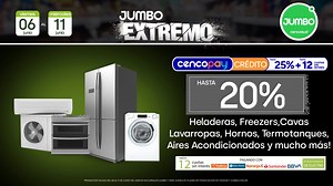 424 reactions | Jumbo  #ELECTRO   Del viernes 6 al miércoles 11 de junio: Hasta 30% de dto. en seleccionados de Calefacción. Hasta 15% de dto. en seleccionados de TV LED. Hasta 20% de dto. en seleccionados de Heladeras, Aires Acondicionados, Lavarropas, Hornos, Termotanques ¡y mucho más!  En Tiendas y Online. Conocé más en: https://www.jumbo.com.ar/41281?map=productClusterIds #jumbo #findesemana #supermercado | Jumbo Argentina | Facebook