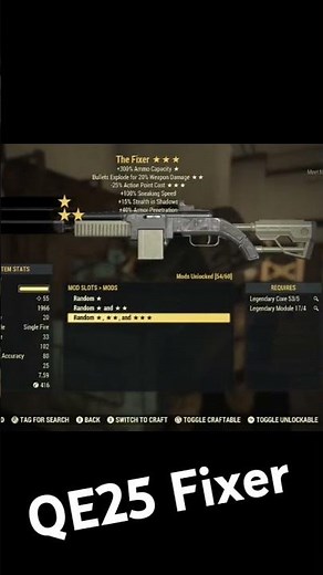 Fallout 76 Ultimate Weapon Commando Build (The Fixer QE25)