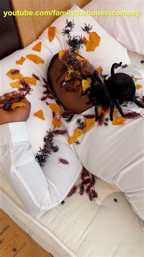 Eating cockroach spider on face stop motion Funny video Try not to laugh asmr mukbang