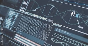 Future UI Colorful infographics business UI UX KIT elements. Design, processing and analysis of data. Modern infographics on screen.