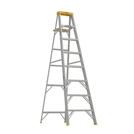 Werner 8 ft. Aluminum Step Ladder (12 ft. Reach Height) with 250 lb. Load Capacity Type I Duty Rating 368 - The Home Depot