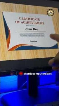 Certificate Design in Ms word #computer #excel #design