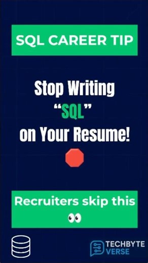 🛑 Stop Writing “SQL” on Your Resume!