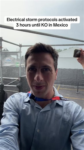 Breaking: Thunder, lightning and downpour at the Azteca Stadium around 3 hours until scheduled KO #mexico-#england - electric storm protocols activated #worldcup