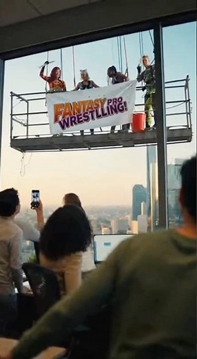 High-Rise Hijinks: Female Wrestlers Pose as Window Washers!