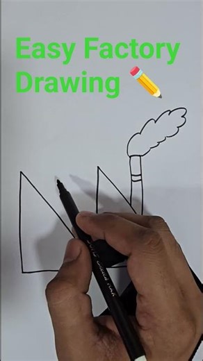 Easy Factory Drawing ✏️ | Drawing with Letter N for kids | #pencil #easydrawing #viral #shorts