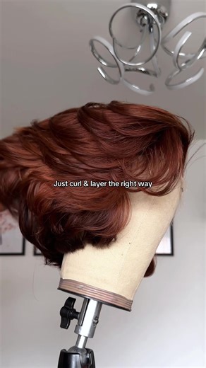 This kind of movement doesn’t just happen by curling alone, it starts from how the wig is layered. If the hair isn’t layered correctly, you won’t get this soft flow or that effortless bounce when you brush it out. Now, layering is a choice. You don’t have to layer your wig if that’s not your style. There are other looks that work beautifully without layers. But if you’re going for this soft, airy, face-framing finish, then layering is what creates it. Some layers are long and subtle, some are mo