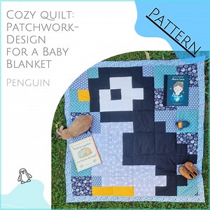 Beginner-friendly Patchwork Baby Quilt Pattern - Adorable Penguin Design - Perfect Weekend Project - Etsy