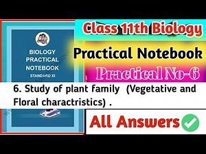 Class 11th Biology|| Practical Notebook|| 6) Study Of Plant Family Answers