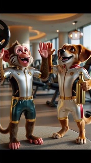 #friendship #friends #dosti #trending #shortvideos #funny #monkey #dog #ai #shorts