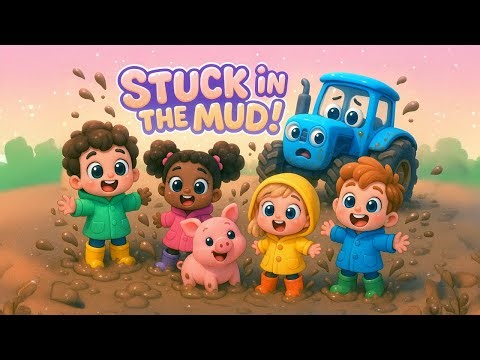 Stuck in the Mud 🚜🐷 | Fun Nursery Rhyme for Kids | Preschool Songs & Animal Dance