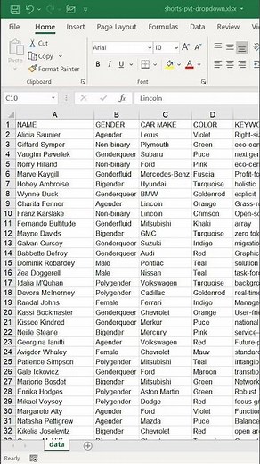 Use Pivot Table to Create Dropdown List - Excel #Shorts