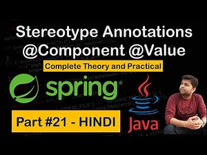 Stereotype Annotations | @Component Annotation | @Value Annotation | Spring Tutorial in HINDI