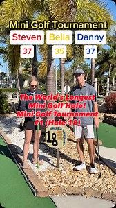 The World’s Longest Mini Golf Hole! BELLA’S BACK! Mini Golf Tournament #1 18 holes (Hole 18) #twintourgolf #minigolf #puttputt #tournament | Twin Tour Golf