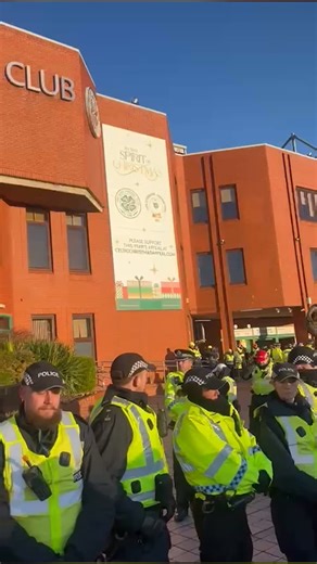 Celtic fans protest outside Parkhead following 3-1 derby defeat to Rangers