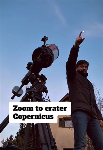 Zoom zum Krater Copernicus mit Schattenwürfen in Zeitraffer. #mond #zeitraffer #timlzpse #telescope #sebastianvoltmer