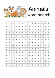 Kids Word Search Puzzle, Animals, Colors, Countries (instant Download) - Etsy