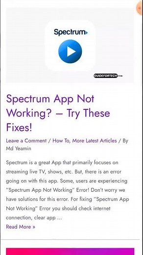 Fix Spectrum TV App Not Working 😕 Easily #spectrum #spectrumtvapp #guidefortech #techguide #shorts