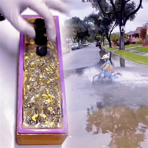 Puddle Play 💦 - When it rains, find the biggest puddle! #rainyday #childhoodmemories #kidsonbikes