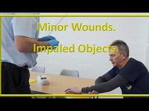 First Aid skills. How to deal with a small impaled object.