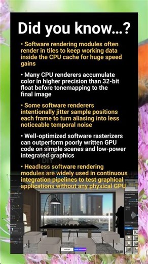 Software rendering module: CPU tricks, tile caches and precision beyond your display