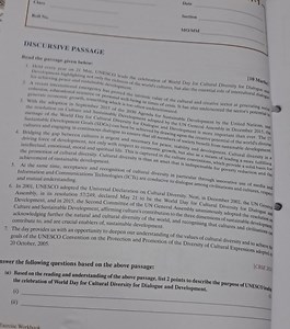 5DateSectionMO/MMDISCURSIVE PASSAGENeal the passage given... | Filo