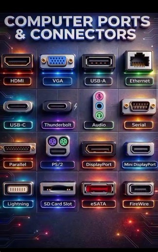 Computer Ports & Connectors Explained 🔌💻 (Know Your PC Like a Pro!) #ComputerBasics #TechTips
