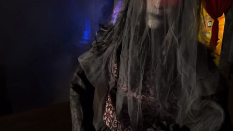 Haunted Hill Farm 5.9 ft. Rising Ghost Bride by Tekky, Sound Activated Halloween Animatronic HHGHSTBRIDE-1FLSA