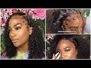 SUPER MELTED😍 HD LACE Curly Wig Install with Dramatic Baby Hairs😍|WOWAFRICAN HAIR 🖤