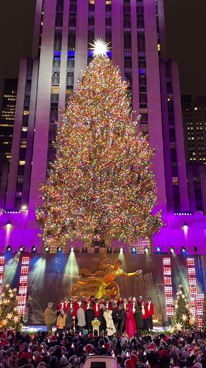 The 2023 Rockefeller Center Christmas Tree is officially lit 🎄 #rockefellercenter #treelighting #christmas #nyc #newyorkcity #rockefellercenterchristmastree