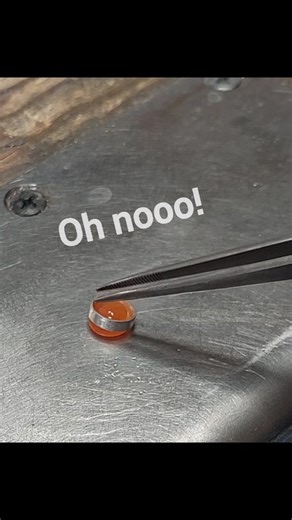 Goldsmith Unique Jewelry on Instagram: "Everyone has a rolling mill at home! If you've made the bezel too tight, use a punch, a bur, or any other suitable piece of rod you can find at home and roll the bezel out by hand! Be careful, roll just a bit, and try the fit. It's very easy to get it too large too fast! Small steps are the best! Good luck! . . . #jewelryhacks #jeweller #tutorial #sterlingsilverjewelry"