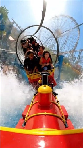 Tiny Train on WATER SLIDE in Amusement Park! 🎢🚂