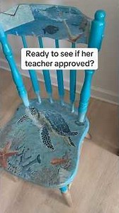 Sea-Themed DIY Decoupage Preschool Teacher Chair